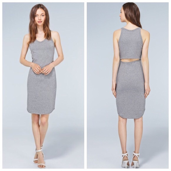 Aritzia cutout jersey dress light & dark grey sz S - Picture 3 of 5